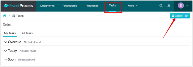 click on the “Tasks” tab and then the “Assign Tasks” button