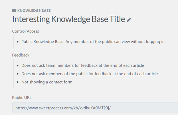 add the public URL that links to the knowledge base