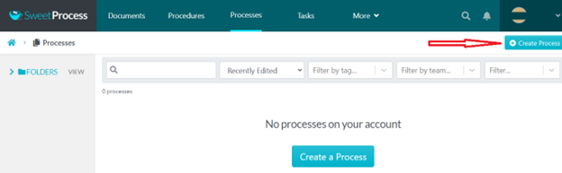 navigate to the “Create Process” button