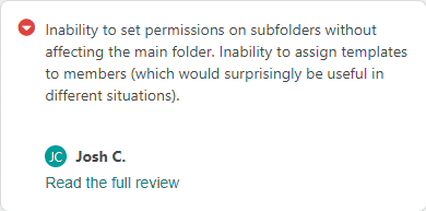 Permission or access cannot be granted to subfolders alone