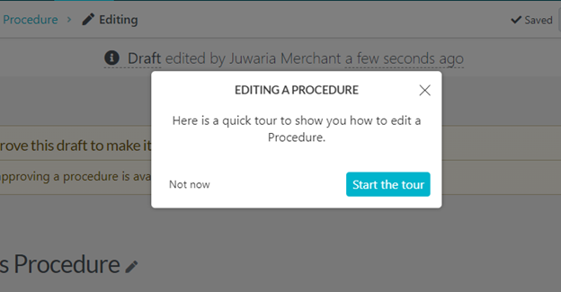 editing a procedure