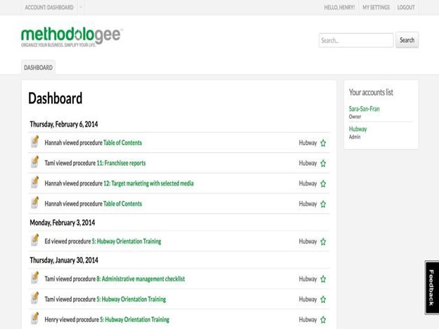 methodologee dashboard