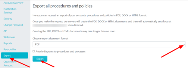 Export Documents in Different Formats