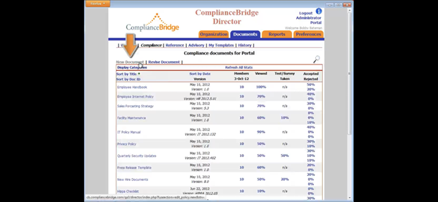 compliancebridge new document