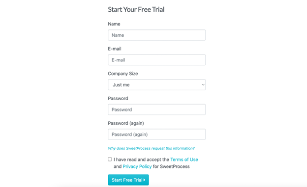 free trial sweetprocess