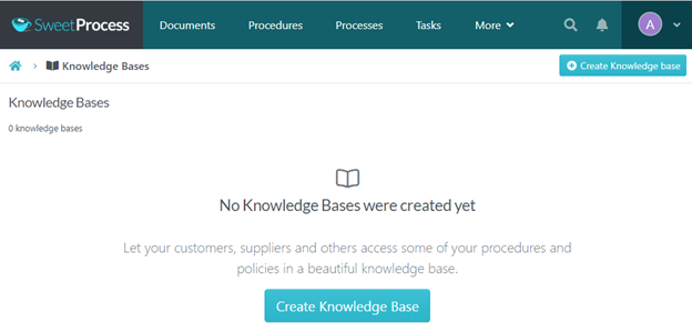 sweetprocess create knowledge base