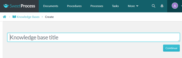 sweetprocess knowledge base title