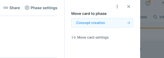 move card to phase