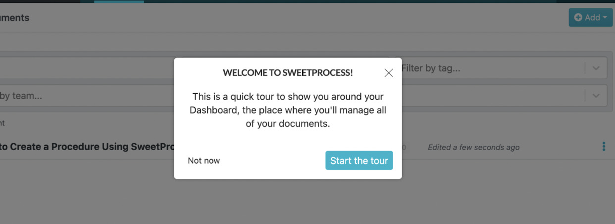 sweetprocess registration stage