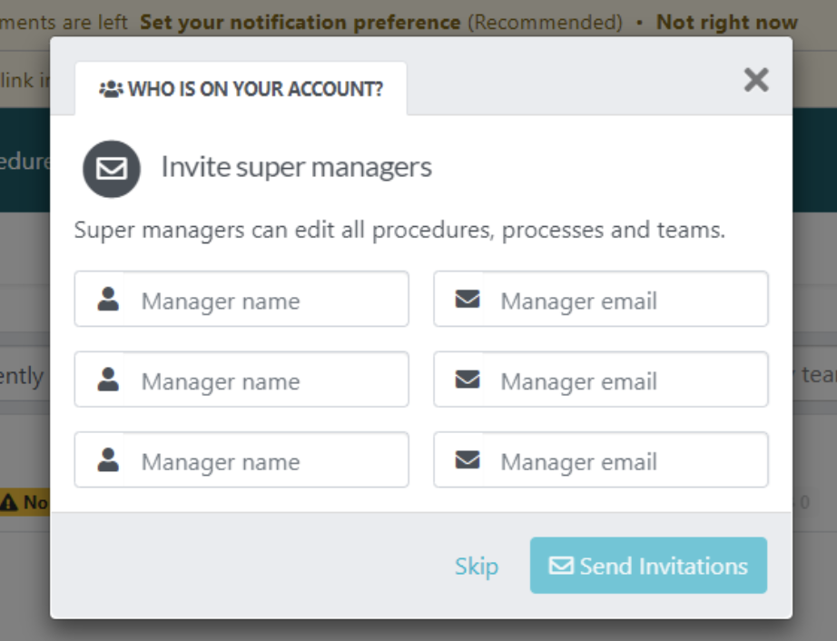 sweetprocess invite super managers