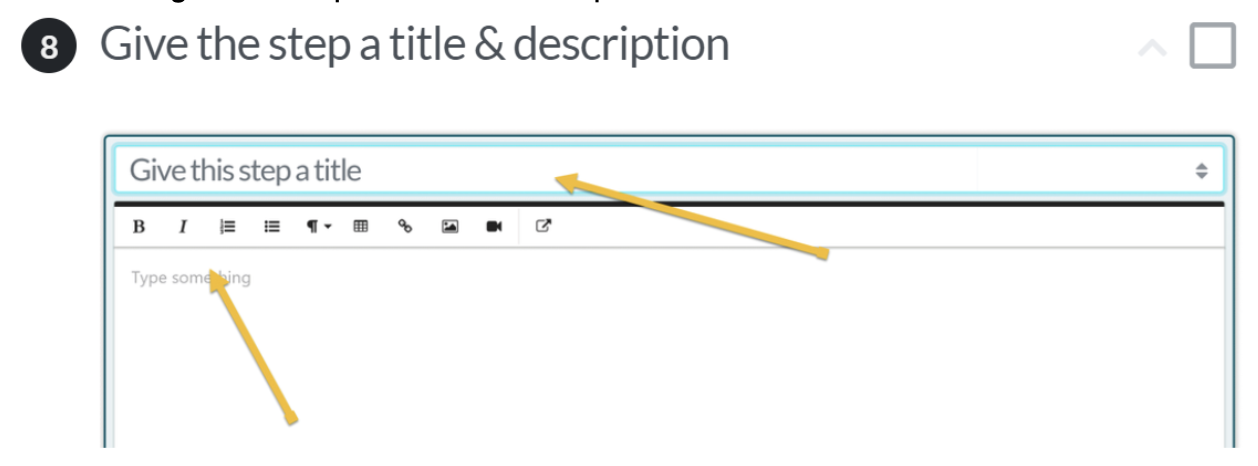 You should give the step a title and description.