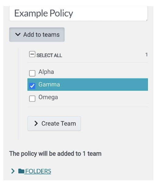 teams for policy
