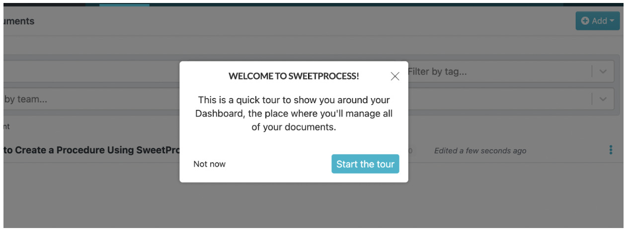 tour of SweetProcess 