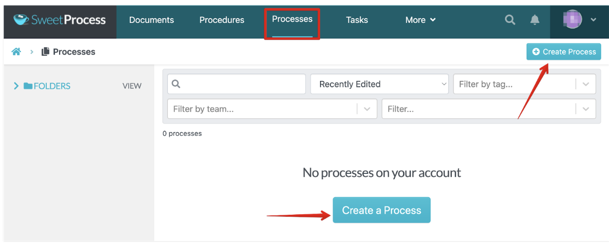 “Create Process” button