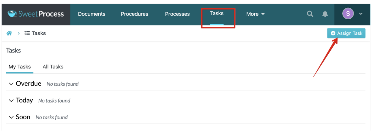 navigate to the “Tasks” tab and click on the “Assign Tasks” button
