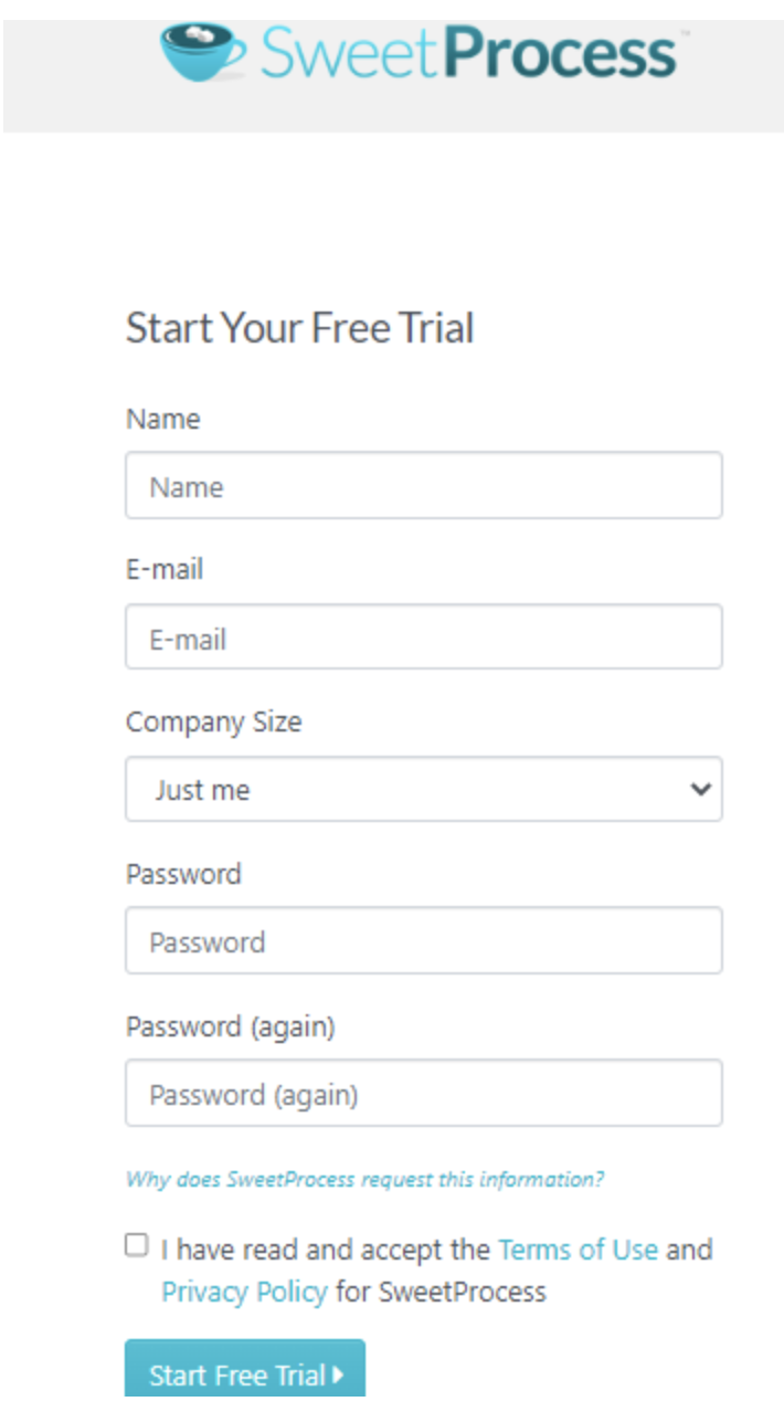 sign-up form