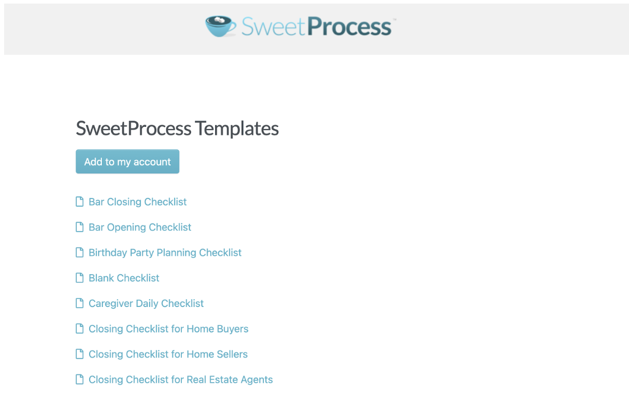 SweetProcess Templates
