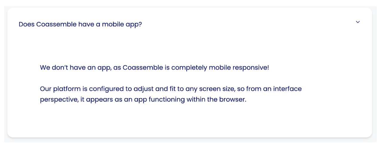 Coassemble Mobile Accessibility & AI