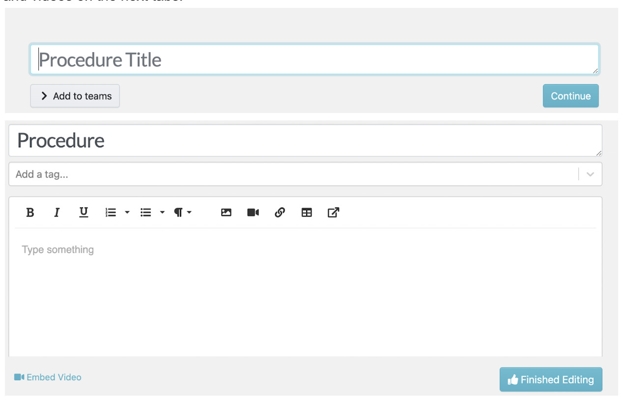 How to Create a Procedure or Process