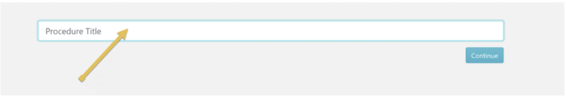 2. Enter the title of the procedure.