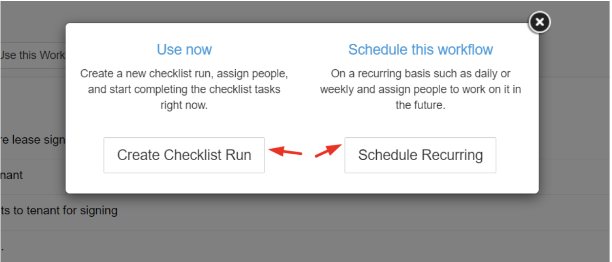 Create Checklist Run