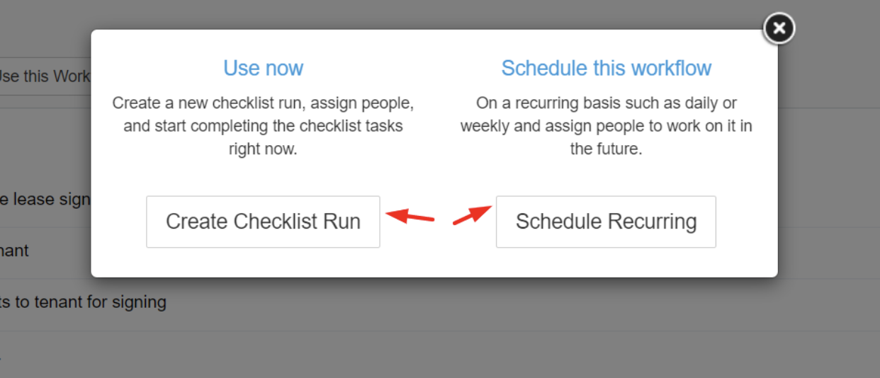 “Create Checklist Run”