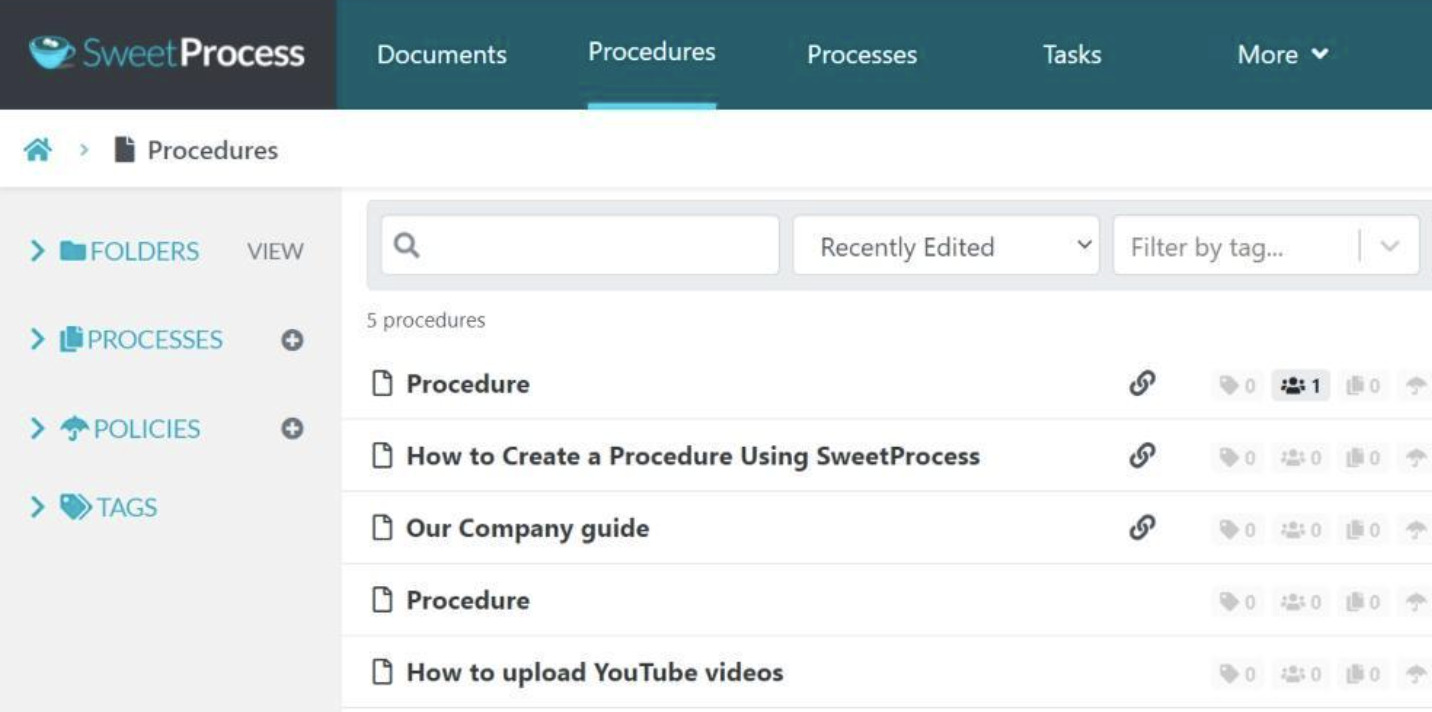 click the down arrow button on the right side of the ‘’Create Procedure’’ that reads “Upload document,"