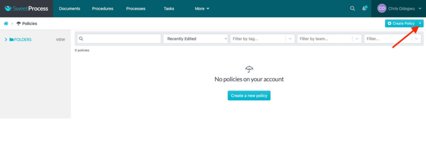 Click on the button next to “Create Policy.”