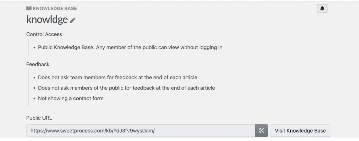 If you want to add controls to your information, you can add a public URL that links to the knowledge base and add category names.
