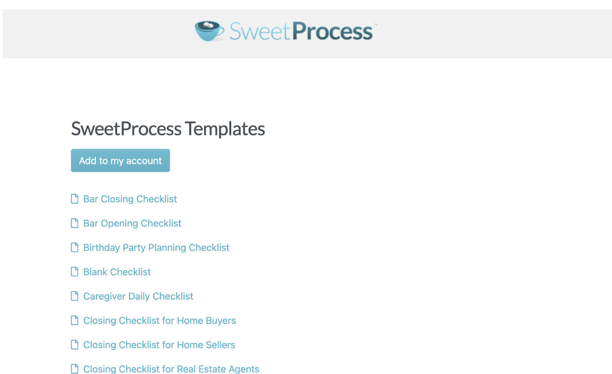 SweetProcess Templates