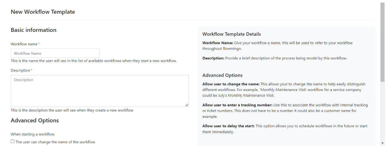 New Workflow Template