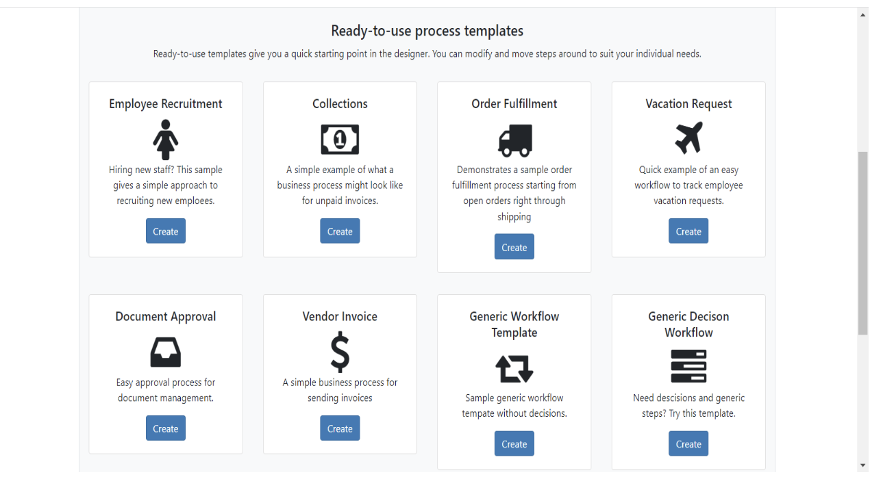 Ready-to-use process templates