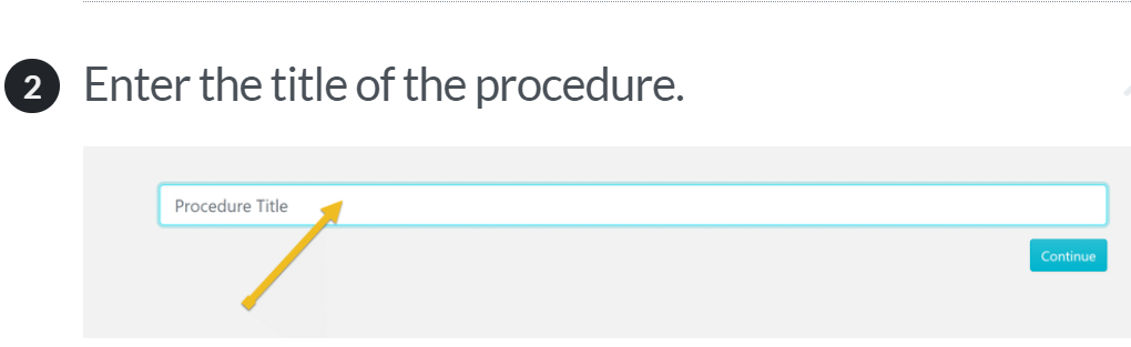 sweetprocess procedure title field