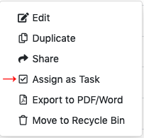 SweetProcess assign task menu