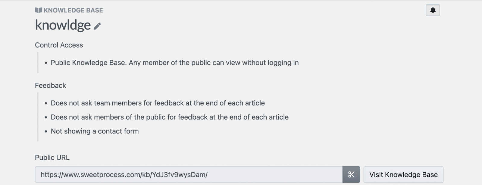 Knowledge base configuration