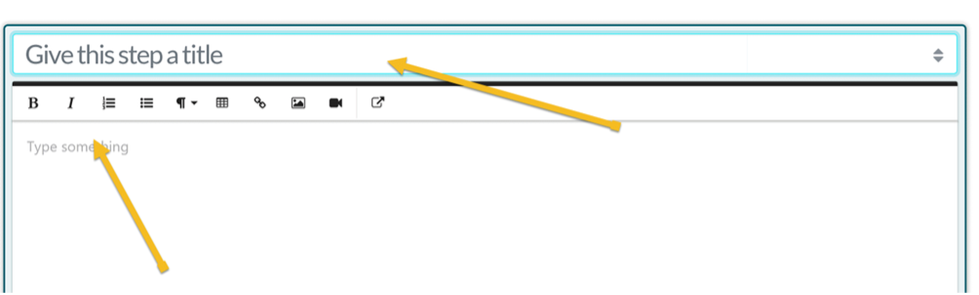 Give the step a title and description.