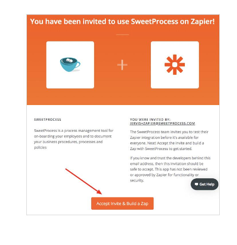 Accept Invite & Build a Zap