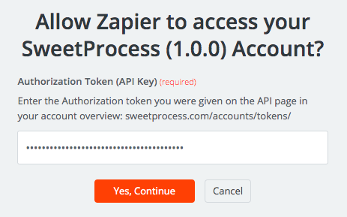 Allow Zapier to access your Account?