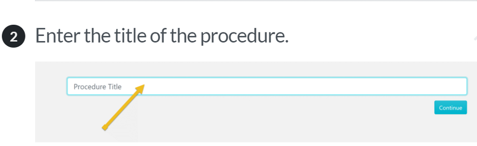 Give your procedure a title.