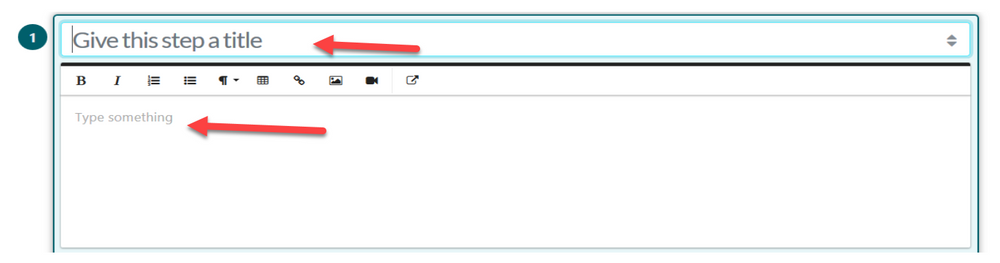 Give the step a title and description.
