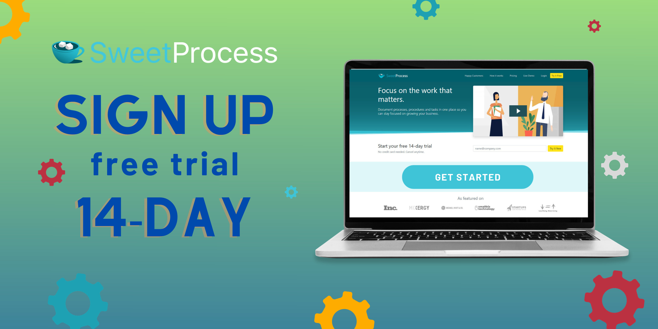 sign up for a 14 day free trial