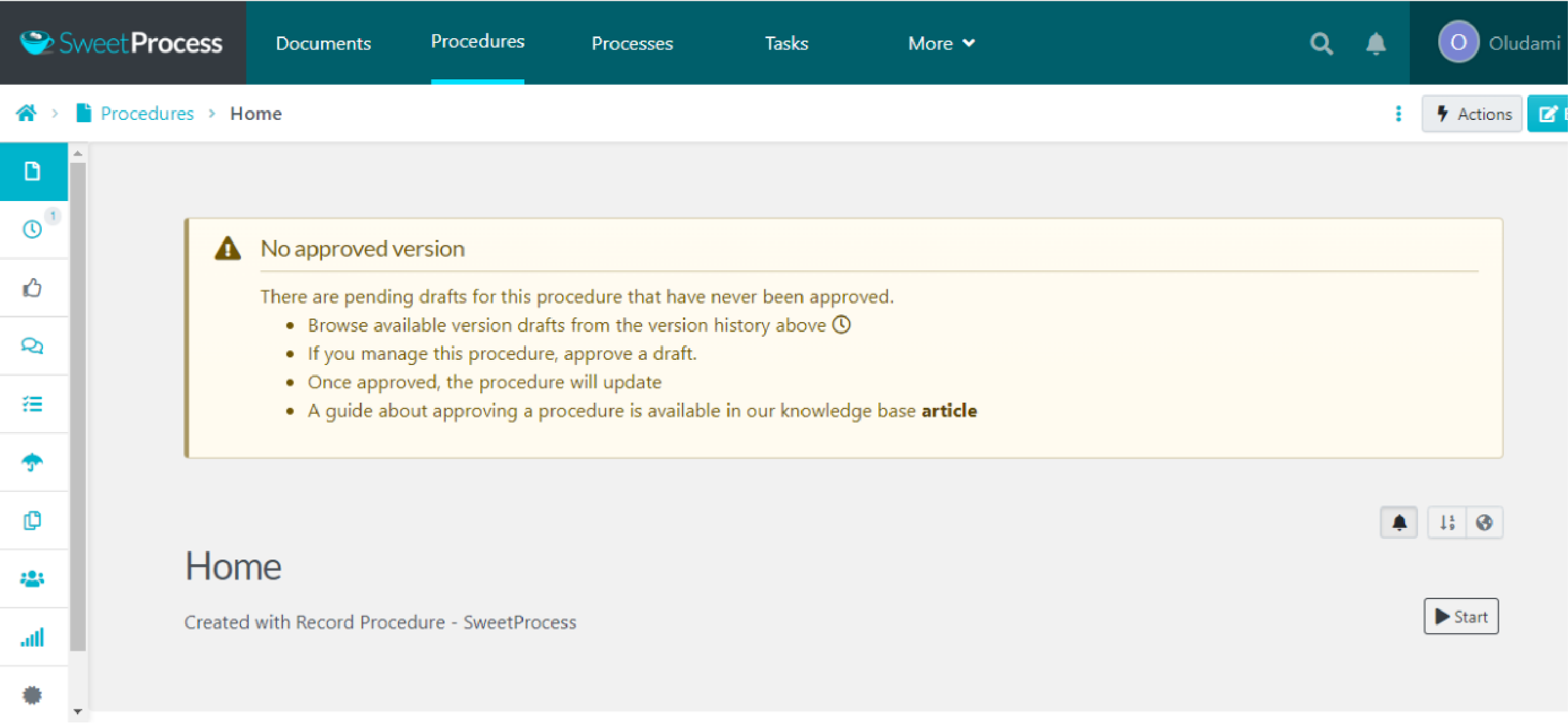 Procedure Dashboard