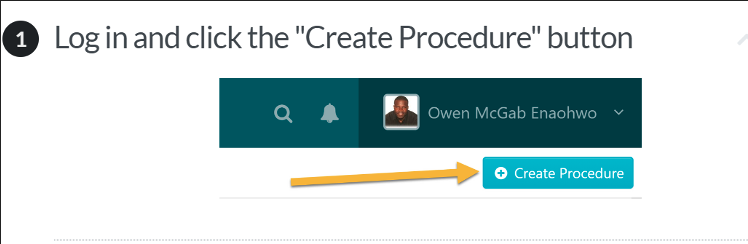 Log in and click the "Create Procedure" buttong