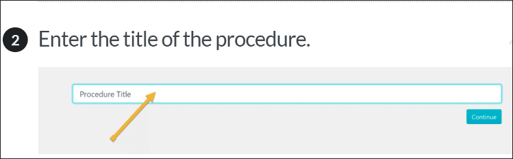 Enter the title of the procedure