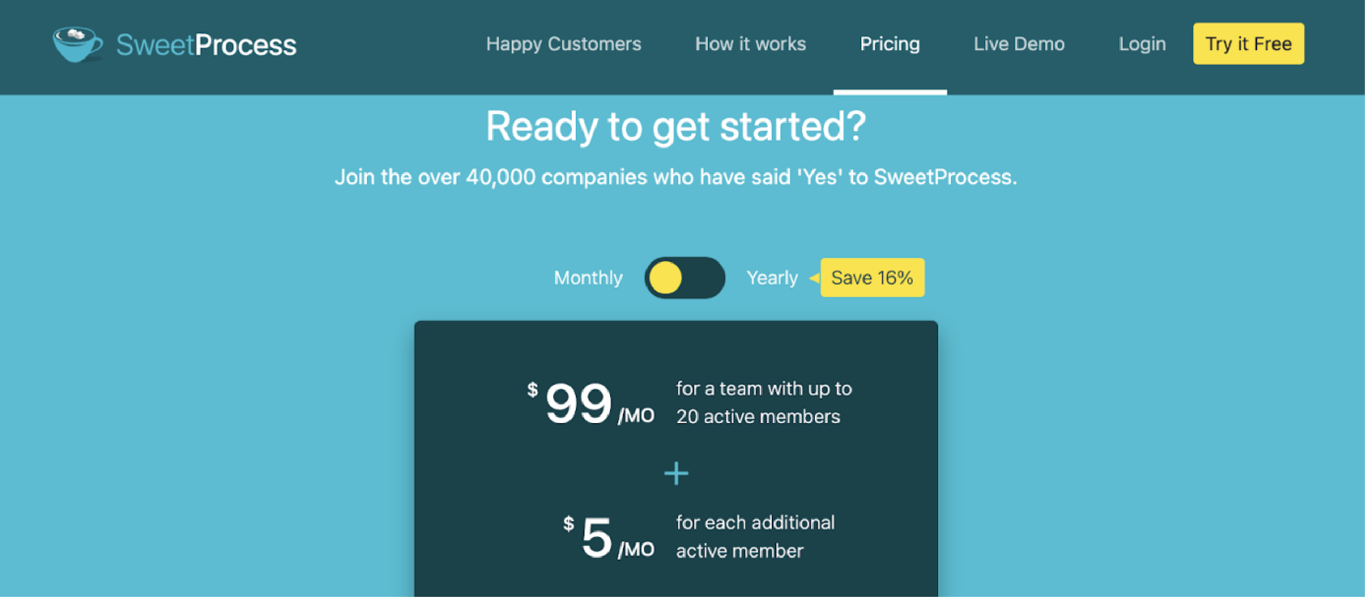 SweetProcess Pricing Plan