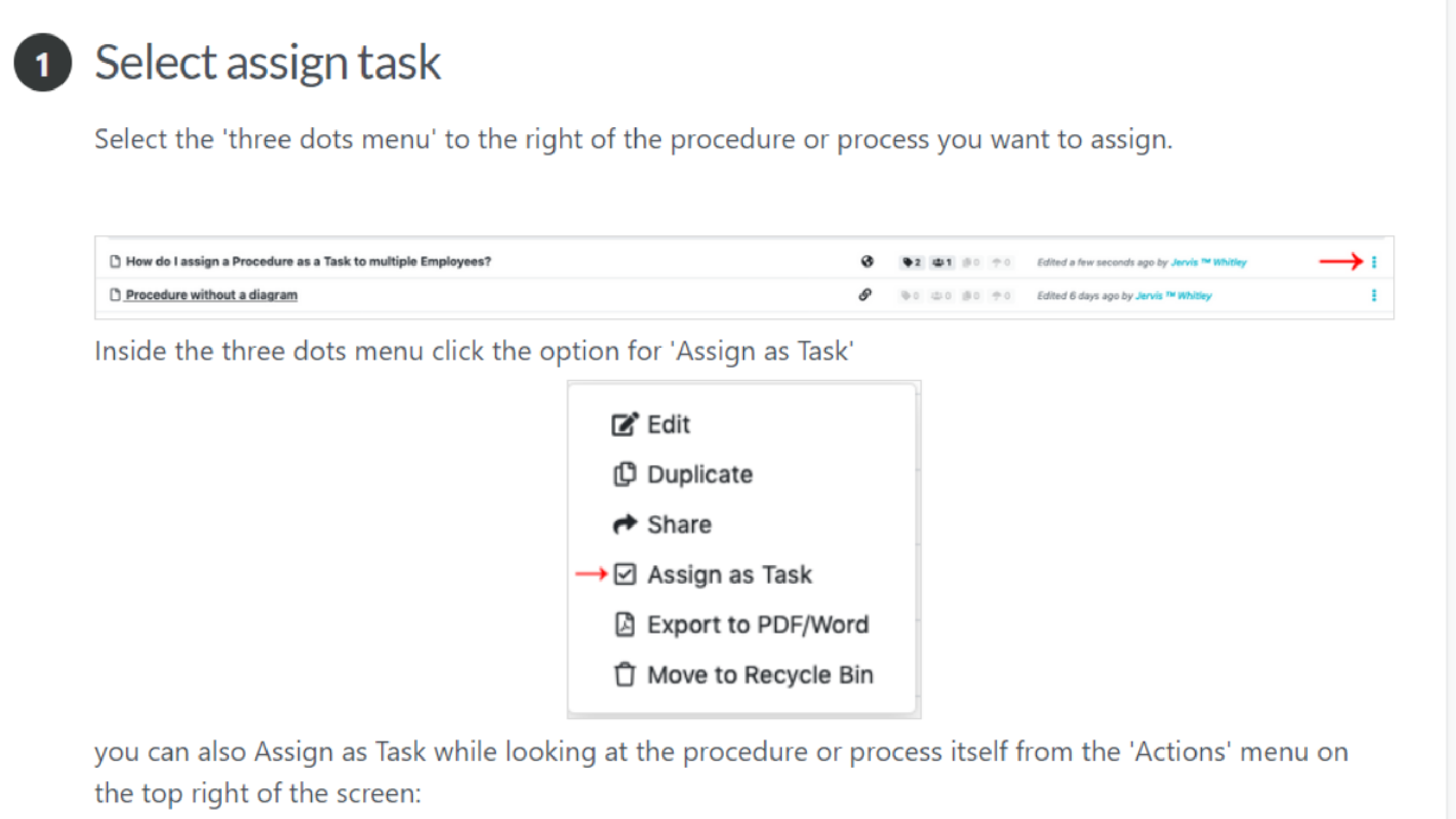Assign a Process as a Task to One of Your Employees