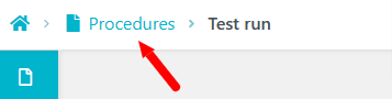 Tap on the "Procedures" link above