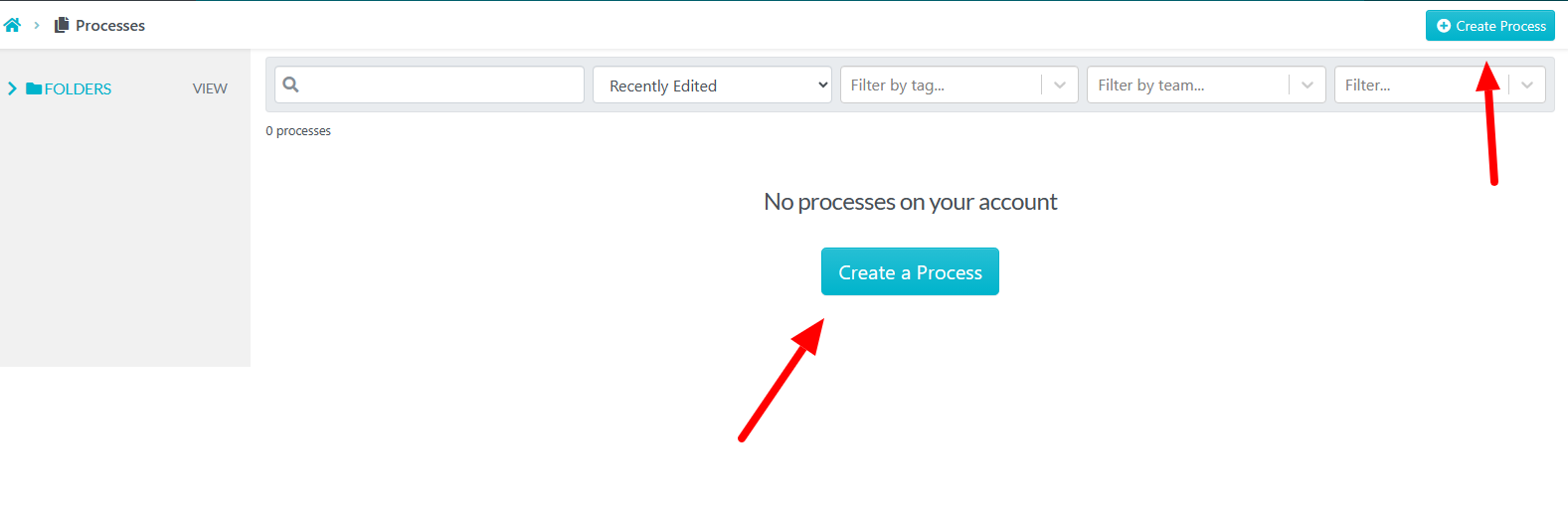Click on the "Create Process" button