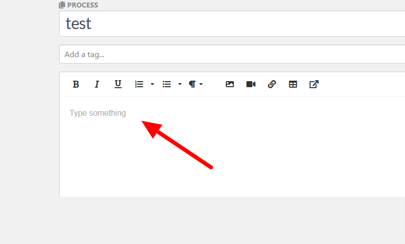 Click on the process title and add your description in the appropriate textbox