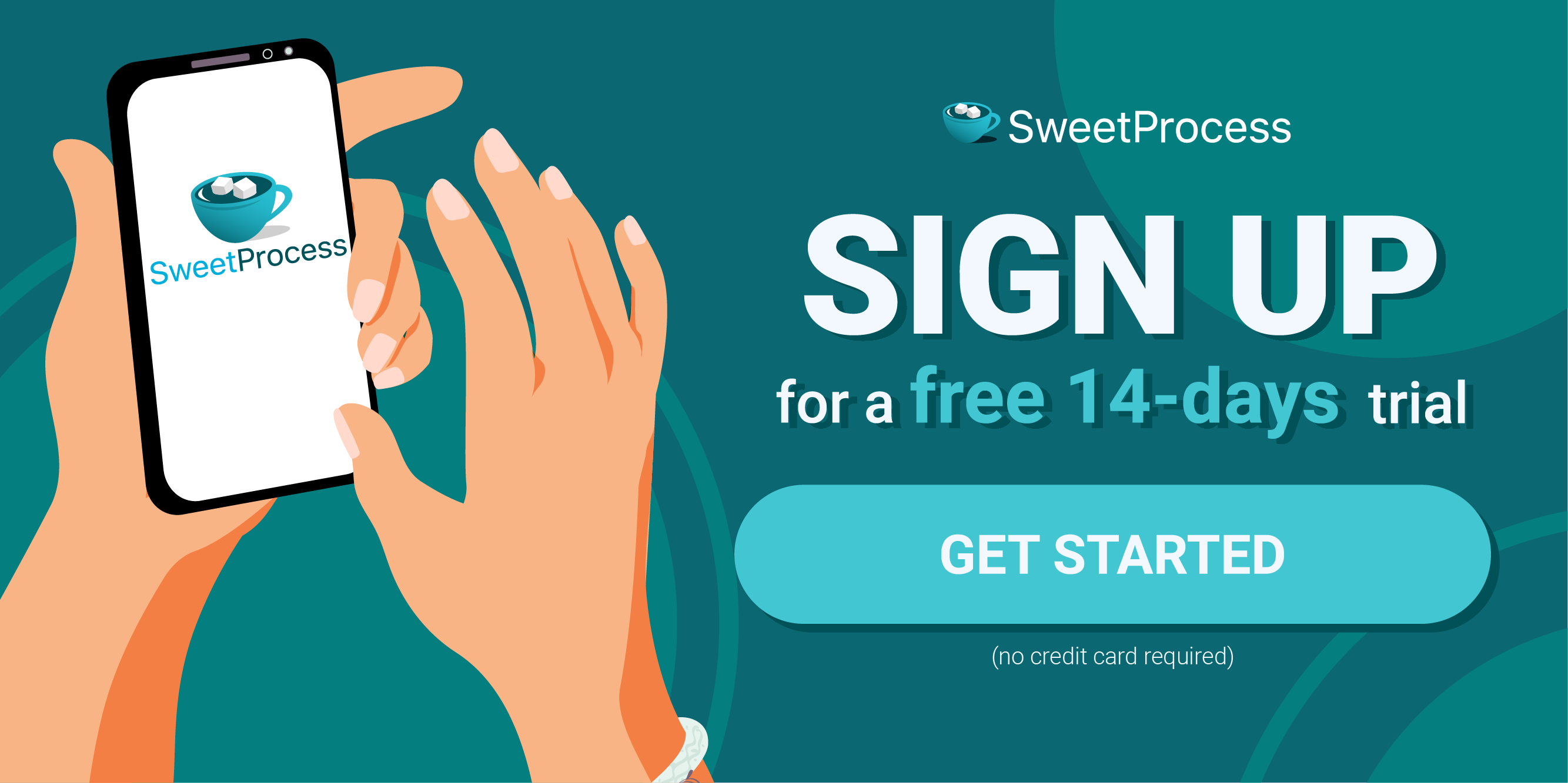 sign up for a 14-day free trial of sweetprocess